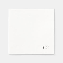 Minimal Elegant Script Monogram Pappersservett