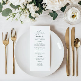 Minimal Elegant Script Wedding Meny