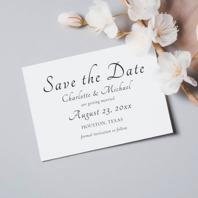 Minimal elegant-skriptfoto Bröllop spara datum Datumet (Skapare uppladdad)