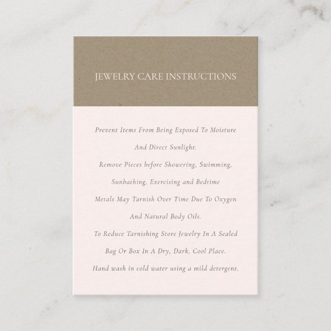 Minimal Elegant Soft Kraft  Judervård Visitkort (Framsida)