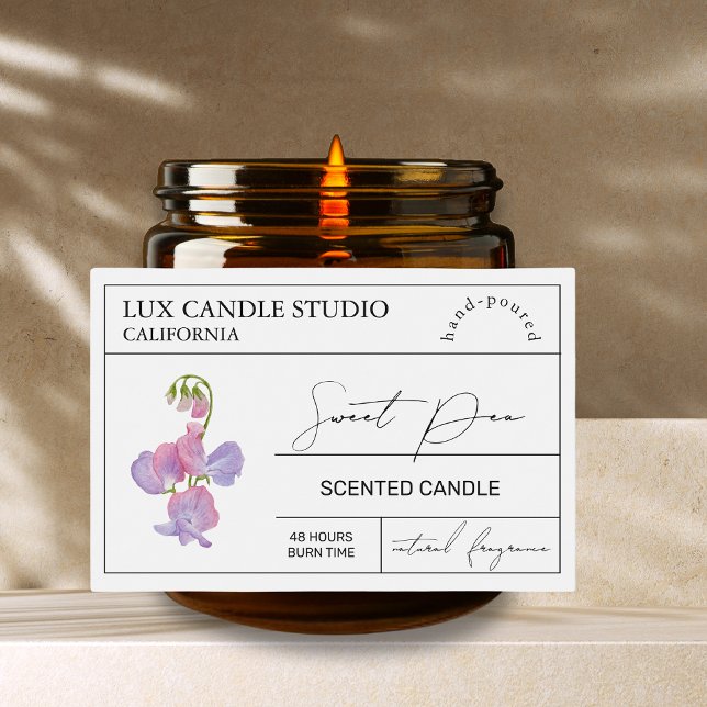 Minimal Elegant Söt Pea Candle Burk-etikett Mat Etiketter (Skapare uppladdad)