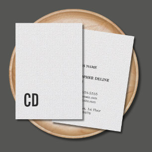 Minimal Elegant Struktur White Monogram Consultant Visitkort
