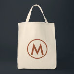 Minimal Elegant Terracotta Monogram Tygkasse<br><div class="desc">Den här moderna tote-designen har ett minimalistiskt monogram för elegant med din inledande elegant terracotta-typografi för ett enkelt utseende och professionell.</div>