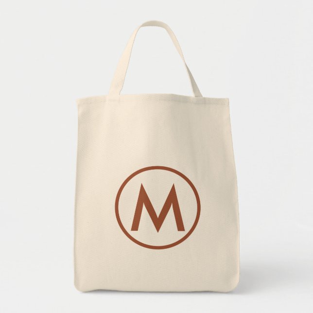Minimal Elegant Terracotta Monogram Tygkasse (Framsidan)