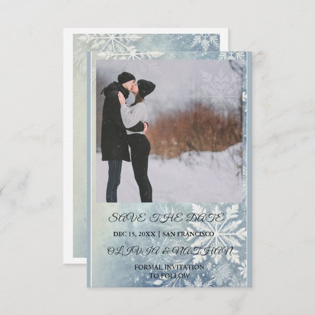 Minimal Elegant Text & Photo Design / Wedding  Spara Datumet (Fram/baksida)