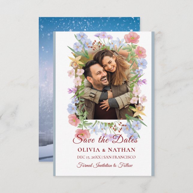 Minimal Elegant Text & Photo Design / Wedding  Spara Datumet (Fram/baksida)