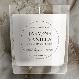 Minimal Elegant Translucent Round Candle Jar Label Runt Klistermärke