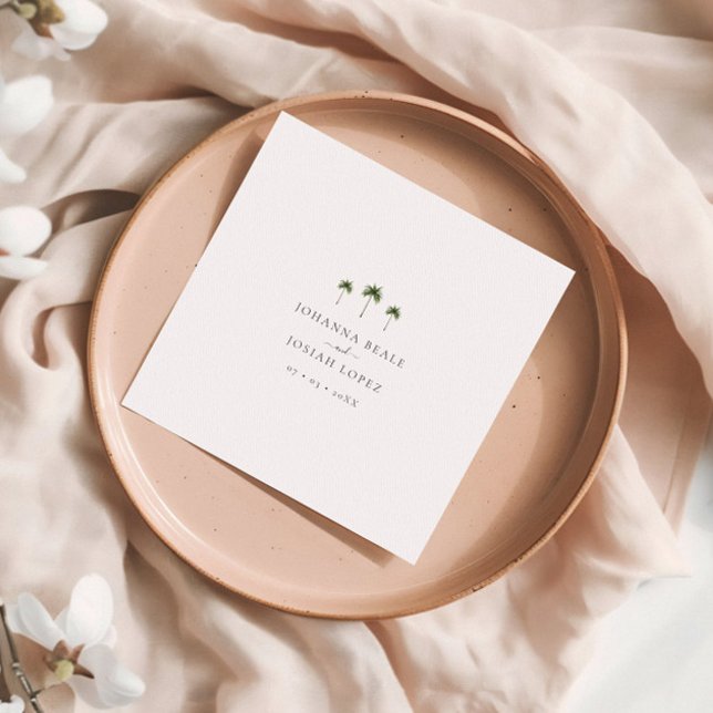Minimal Elegant Tropical Palm Tree Wedding Pappersservett (Skapare uppladdad)