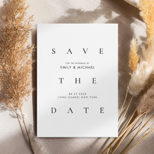 Minimal Elegant Typografi Bröllop spara datum Datumet