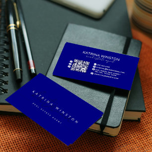 Minimal Elegant Typografi QR-kod Social-media Visitkort