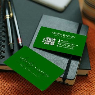 Minimal Elegant Typografi QR-kod Social-media Visitkort