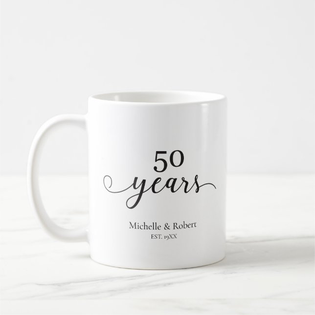 Minimal Elegant under 50 år bröllop Kaffemugg (Vänster)