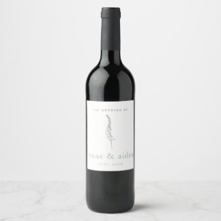 Minimal elegant vinflaska etikett