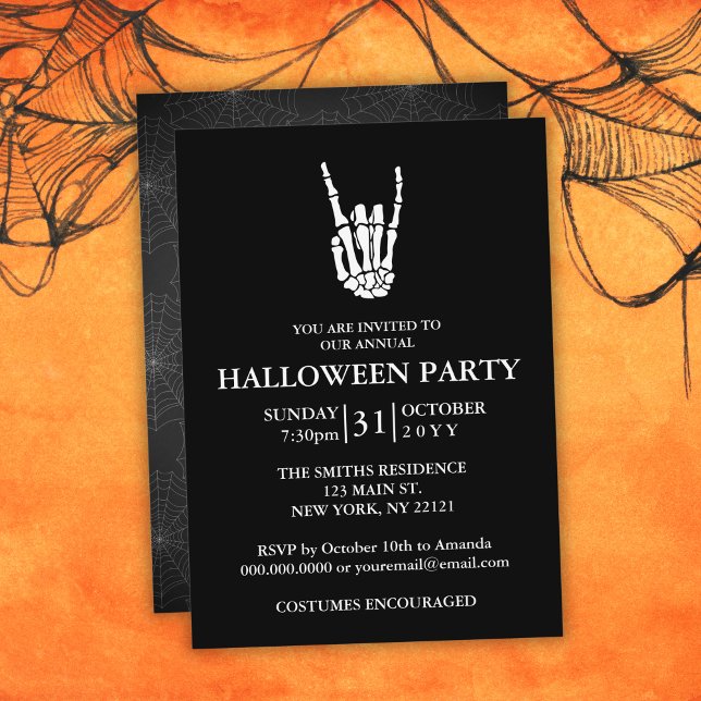 Minimal Elegant Vuxen Halloween fest Inbjudningar (Minimal Elegant Adult Halloween Party Invitation
)