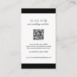 Minimal Elegant webbplats Modern QR-kod Bröllop Tilläggskort