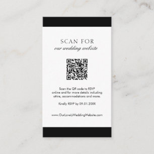 Minimal Elegant webbplats Modern QR-kod Bröllop Tilläggskort
