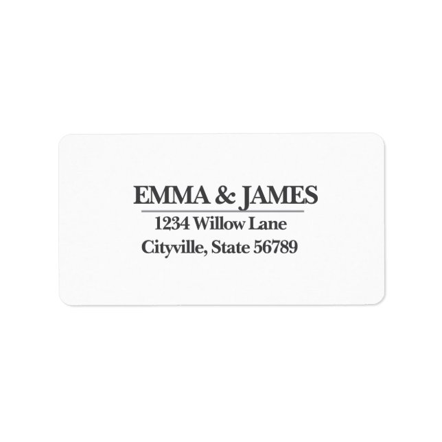 Minimal Elegant Wedding Address Labels – Ivory Mar Adressetikett (Framsidan)