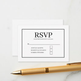 Minimal Elegant Wedding RSVP Card Tilläggskort