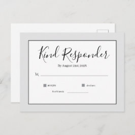 Minimal Elegant Wedding RSVP Postcard Vykort