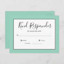 Minimal Elegant Wedding RSVP Postcard