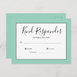 Minimal Elegant Wedding RSVP Postcard Vykort