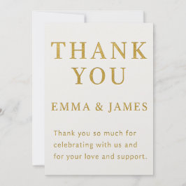 Minimal Elegant Wedding Thank You Card Tack Kort