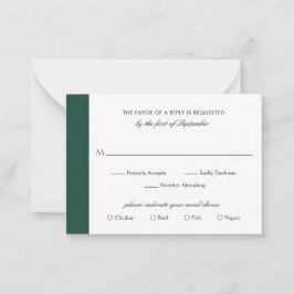 Minimal Emerald Grönt Bröllop Mini OSA kort