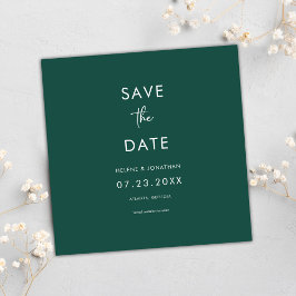Minimal Emerald Grönt Bröllop Spara Datumet