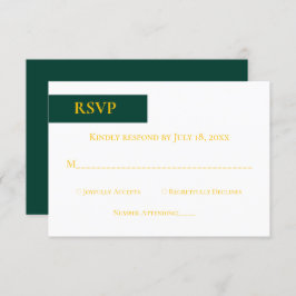 Minimal Emerald Grönt Guld Monogram Classy Bröllop OSA Kort
