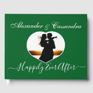 Minimal Emerald Jewel Grönt Bröllop Gästböcker