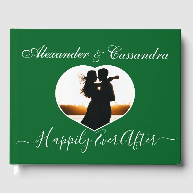 Minimal Emerald Jewel Grönt Bröllop Gästböcker (Framsida)