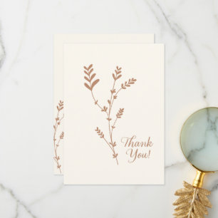 Minimal enkel bohemisk WildblomBeige Tack Kort