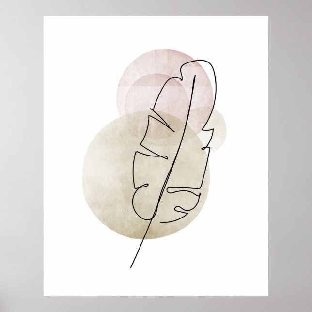 Minimal enkel Boho Teckning Boho Chic Aesthetic Poster (Framsidan)
