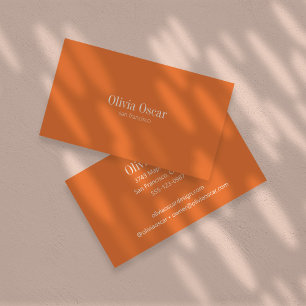 Minimal enkel bränd Orange Modern Professionell Visitkort