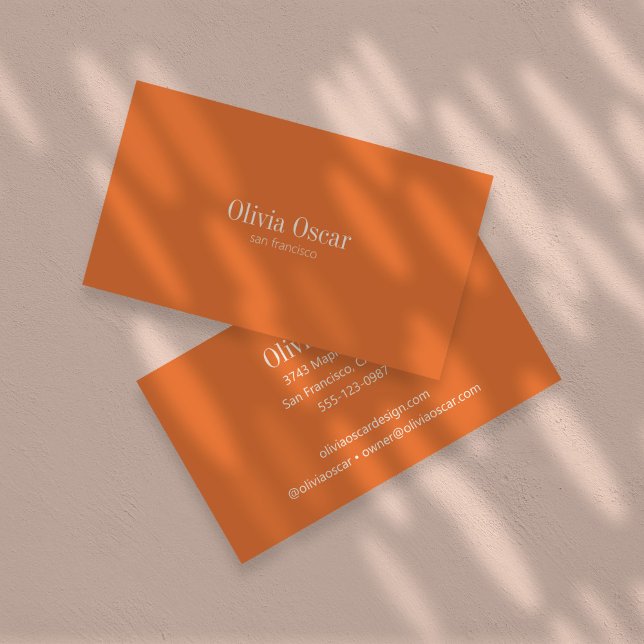 Minimal enkel bränd Orange Modern Professionell Visitkort (Skapare uppladdad)