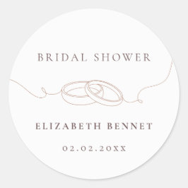 Minimal enkel Bröllop Ringar |  Möhippa Runt Klistermärke