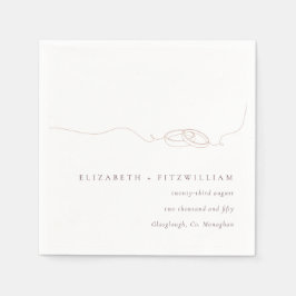 Minimal enkel Bröllop Ringar  Rosa Bröllop Pappersservett