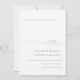 Minimal enkel Bröllop Ringar |  Rosa Spara Datumet