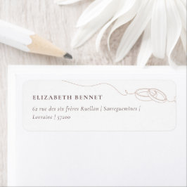 Minimal enkel Bröllop Ringar |  Rosan Adress Returadress Etikett