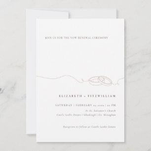 Minimal enkel Bröllop Ringar Vow Renewal Inbjudningar