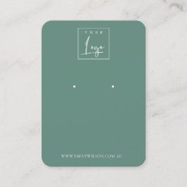 Minimal enkel Dusky Blue Grönt Earring Visning Visitkort