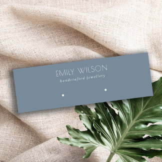Minimal enkel Dusky Muted Blue Earring Visning Mini Visitkort