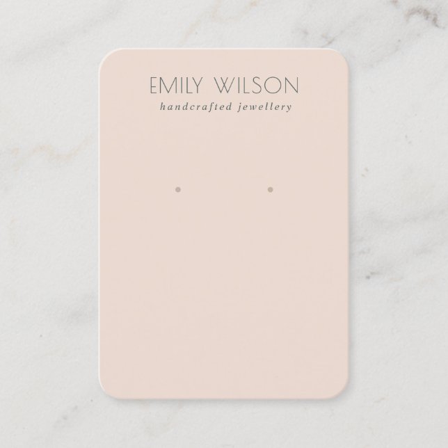 Minimal enkel Dusky  Rosa Earring Visning Visitkort (Framsida)