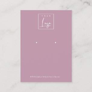 Minimal enkel Dusky Rosa Lila Earring Visning Visitkort