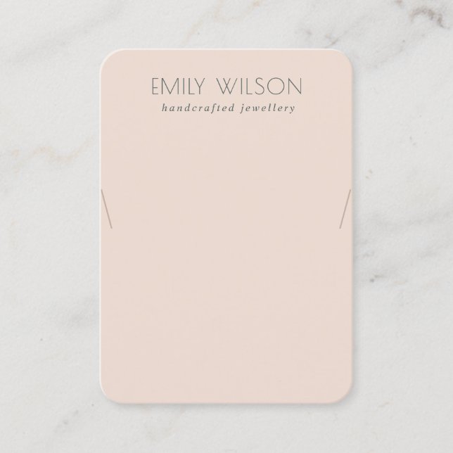 Minimal enkel Dusky  Rosa Necklace-Visning Visitkort (Framsida)