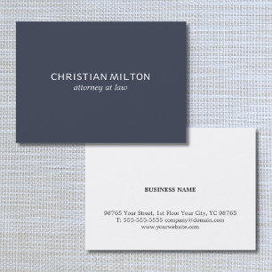 Minimal enkel Elegant Blue White Attorney at law Visitkort