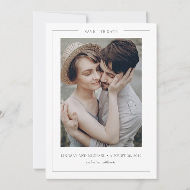 Minimal enkel Elegant Modern Spara datumfoto Spara Datumet (Framsida)