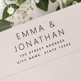 Minimal enkel elegant namn-returadress stämpel