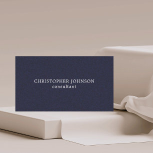 Minimal enkel Elegant Texturerad blå konsult Visitkort