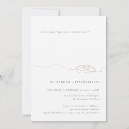 Minimal enkel  Förlovningsfest i Bröllop Ring Inbjudningar